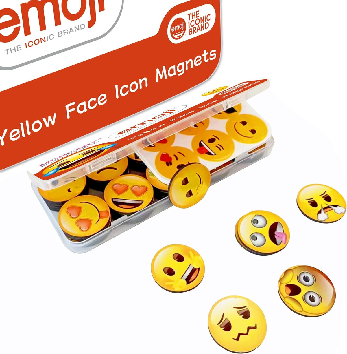 54Pcs Emoji Refrigerator Magnets Fridge Magnets for Locker Whiteboard Decorative Magnets - Cute Funny Magnets for School Home Kitchen Office Gift for Teacher Family and Friend