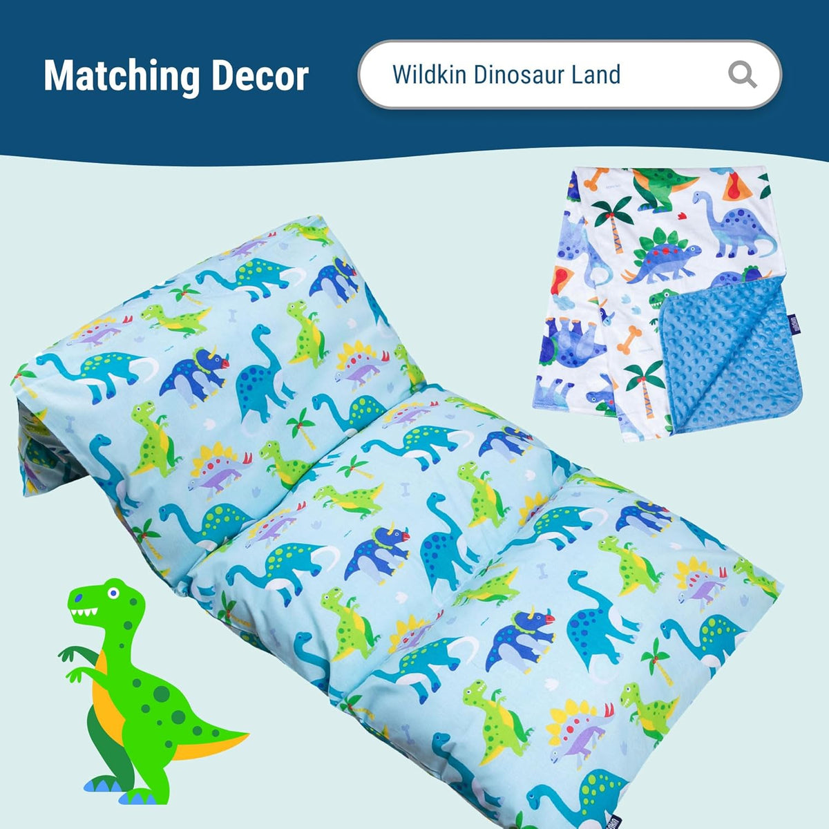Kids Cotton Toddler Comforter Set – Soft & Lightweight, Fits Standard Crib Mattress - Dinosaur Land