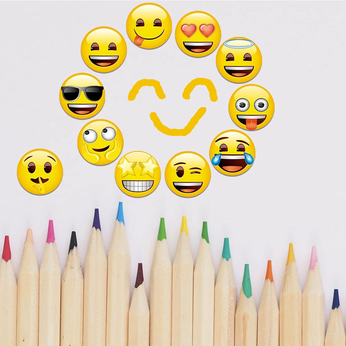 54Pcs Emoji Refrigerator Magnets Fridge Magnets for Locker Whiteboard Decorative Magnets - Cute Funny Magnets for School Home Kitchen Office Gift for Teacher Family and Friend