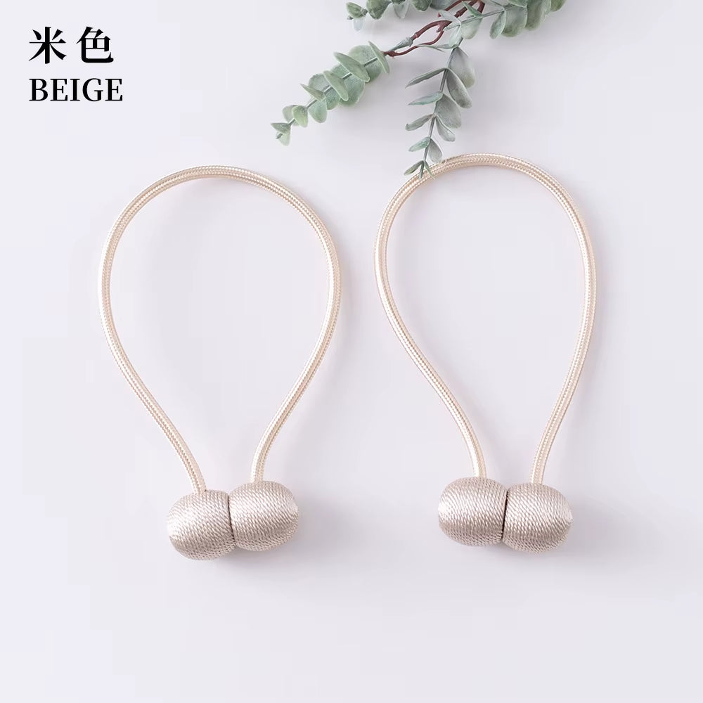 Elegant Magnetic Curtain Tiebacks – 2-Pack Decorative Polyester Buckle Clips for Effortless Style and Hold